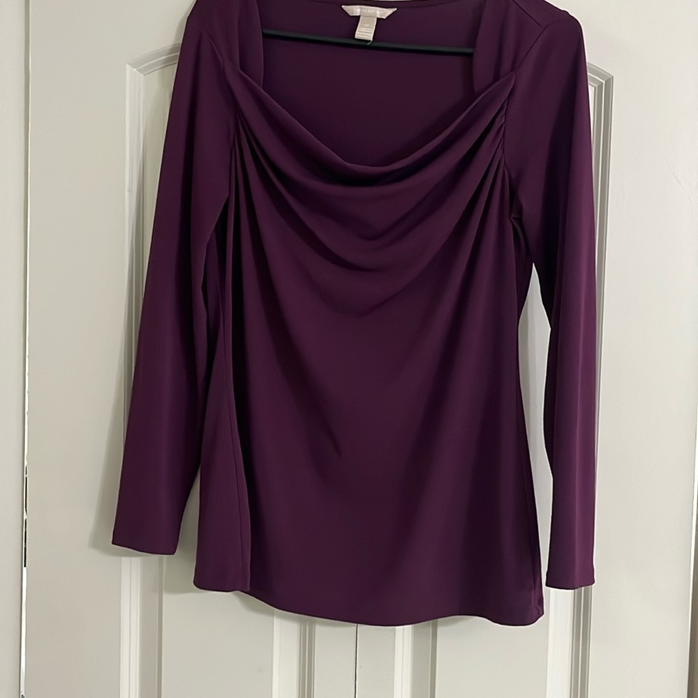 Beautiful purple drape neck blouse.